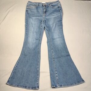 Vervet Los Angeles Jeans Womens Size 32 High Rise Super Flare Stretch Whiskers